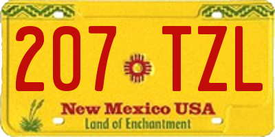 NM license plate 207TZL