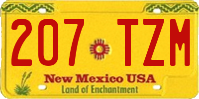 NM license plate 207TZM