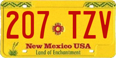 NM license plate 207TZV