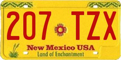 NM license plate 207TZX