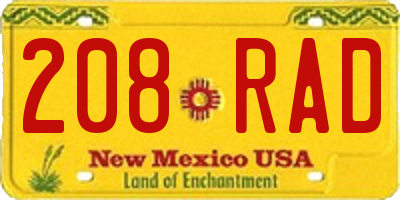 NM license plate 208RAD