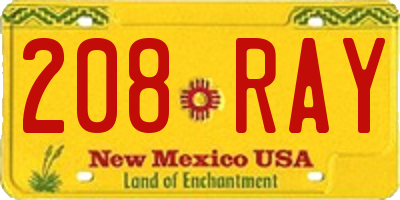 NM license plate 208RAY
