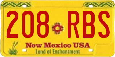NM license plate 208RBS