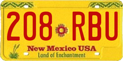 NM license plate 208RBU