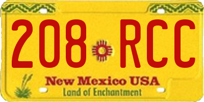 NM license plate 208RCC