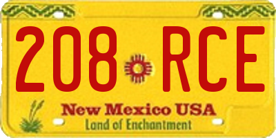 NM license plate 208RCE