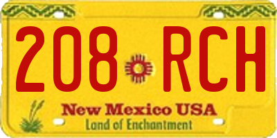 NM license plate 208RCH