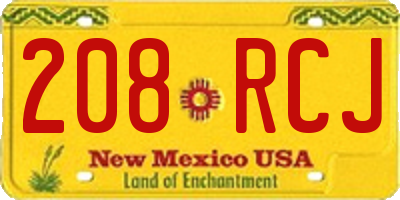 NM license plate 208RCJ