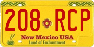 NM license plate 208RCP