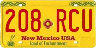 NM license plate 208RCU