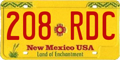 NM license plate 208RDC