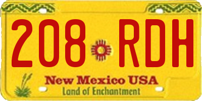 NM license plate 208RDH