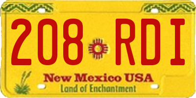 NM license plate 208RDI