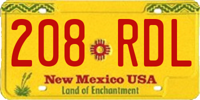 NM license plate 208RDL