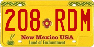 NM license plate 208RDM