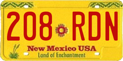 NM license plate 208RDN