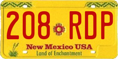 NM license plate 208RDP