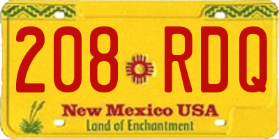 NM license plate 208RDQ