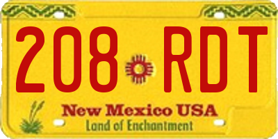 NM license plate 208RDT