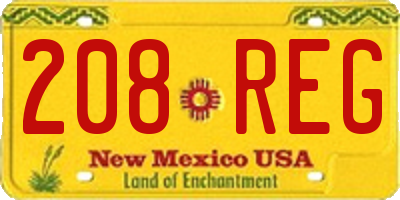 NM license plate 208REG