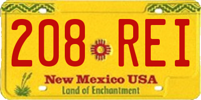 NM license plate 208REI