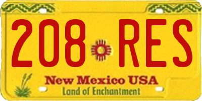 NM license plate 208RES