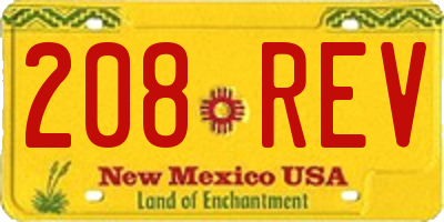 NM license plate 208REV