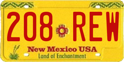 NM license plate 208REW