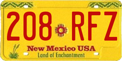 NM license plate 208RFZ