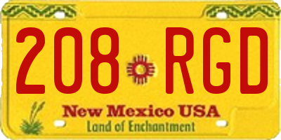 NM license plate 208RGD