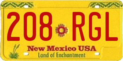 NM license plate 208RGL