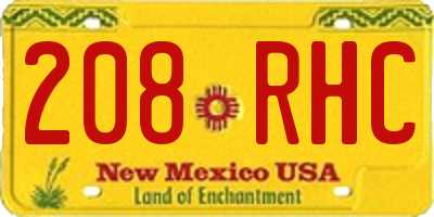 NM license plate 208RHC