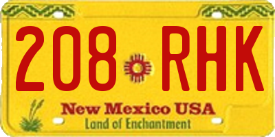 NM license plate 208RHK
