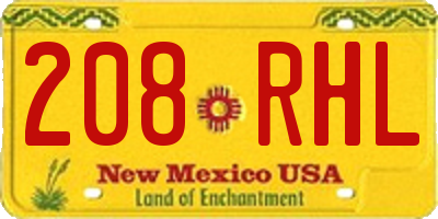 NM license plate 208RHL