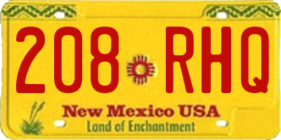 NM license plate 208RHQ