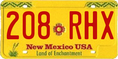 NM license plate 208RHX