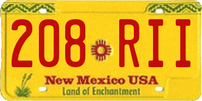 NM license plate 208RII