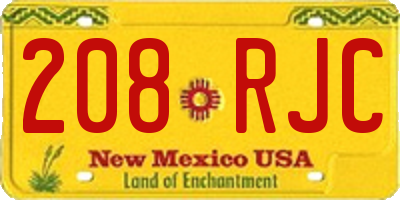NM license plate 208RJC