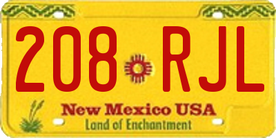 NM license plate 208RJL