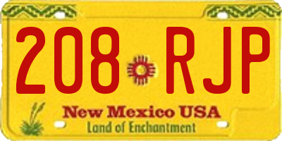 NM license plate 208RJP