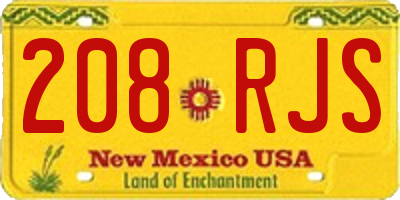 NM license plate 208RJS