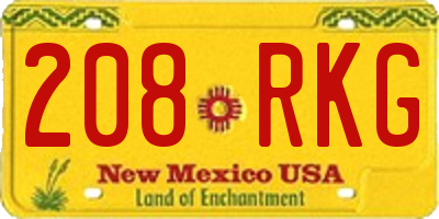 NM license plate 208RKG