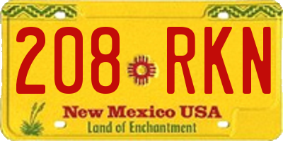 NM license plate 208RKN