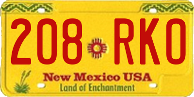 NM license plate 208RKO