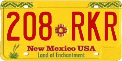 NM license plate 208RKR