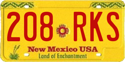 NM license plate 208RKS