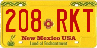 NM license plate 208RKT
