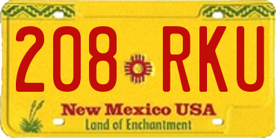 NM license plate 208RKU