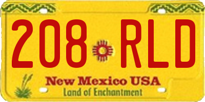 NM license plate 208RLD
