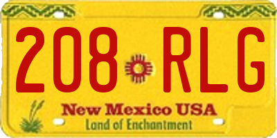 NM license plate 208RLG